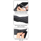 Close-up of collar and cuff arm sling showing soft spongy foam strap, Y-shaped hook closure, and adjustable length design for shoulder and arm support.