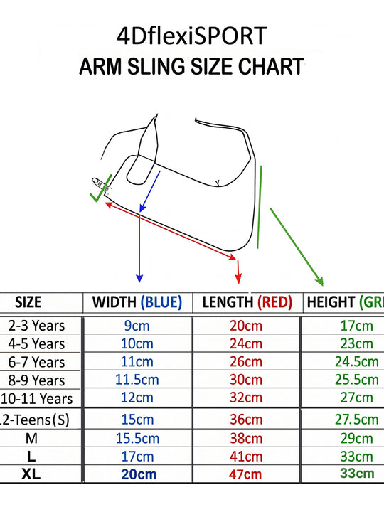 Adult & Child Arm Sling (Grey/black Trim) by 4DflexiSPORT