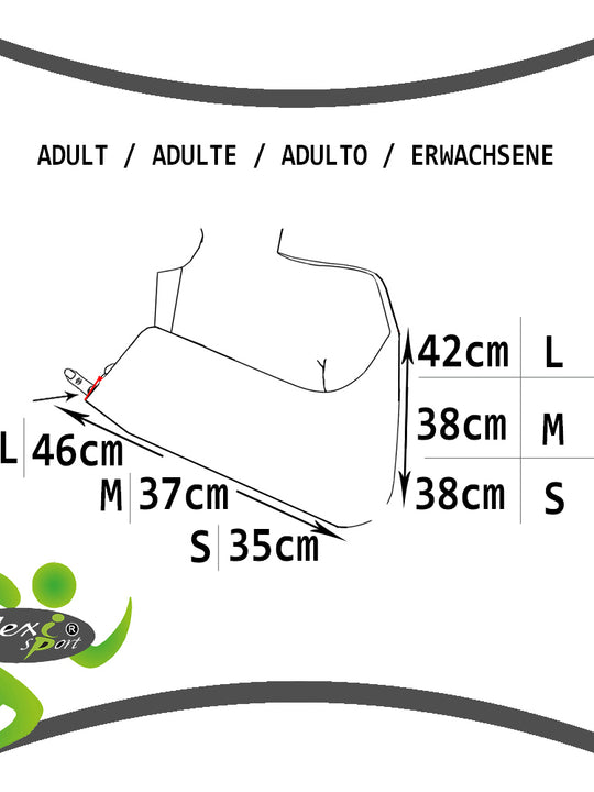 Arm Sling High-Visibility, ADULT Deep Pocket by 4DflexiSPORT